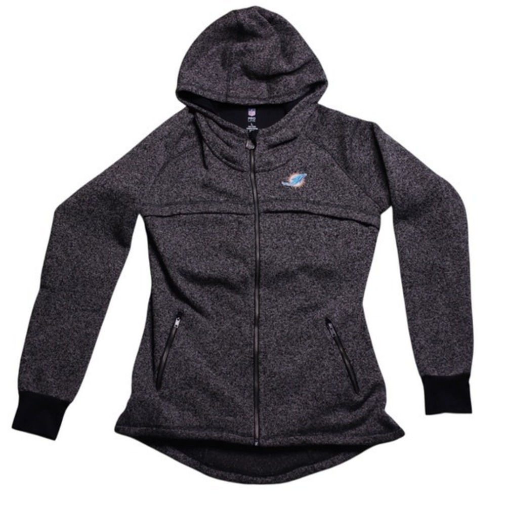 NFL Pro Line Miami Dolphins Womens Space-Dye Full-Zip Hoodie L 19987‎